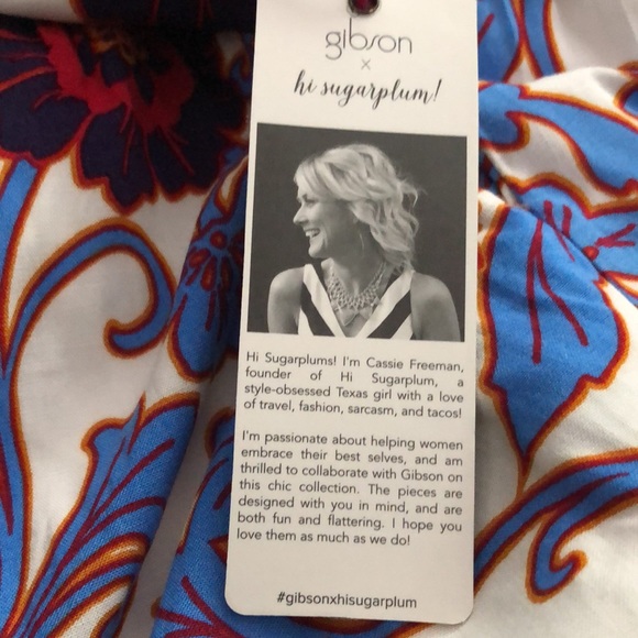 Gibson Floral Elastic Waist High Ruffle Neck Sleeveless Romper size Large - Picture 15 of 15